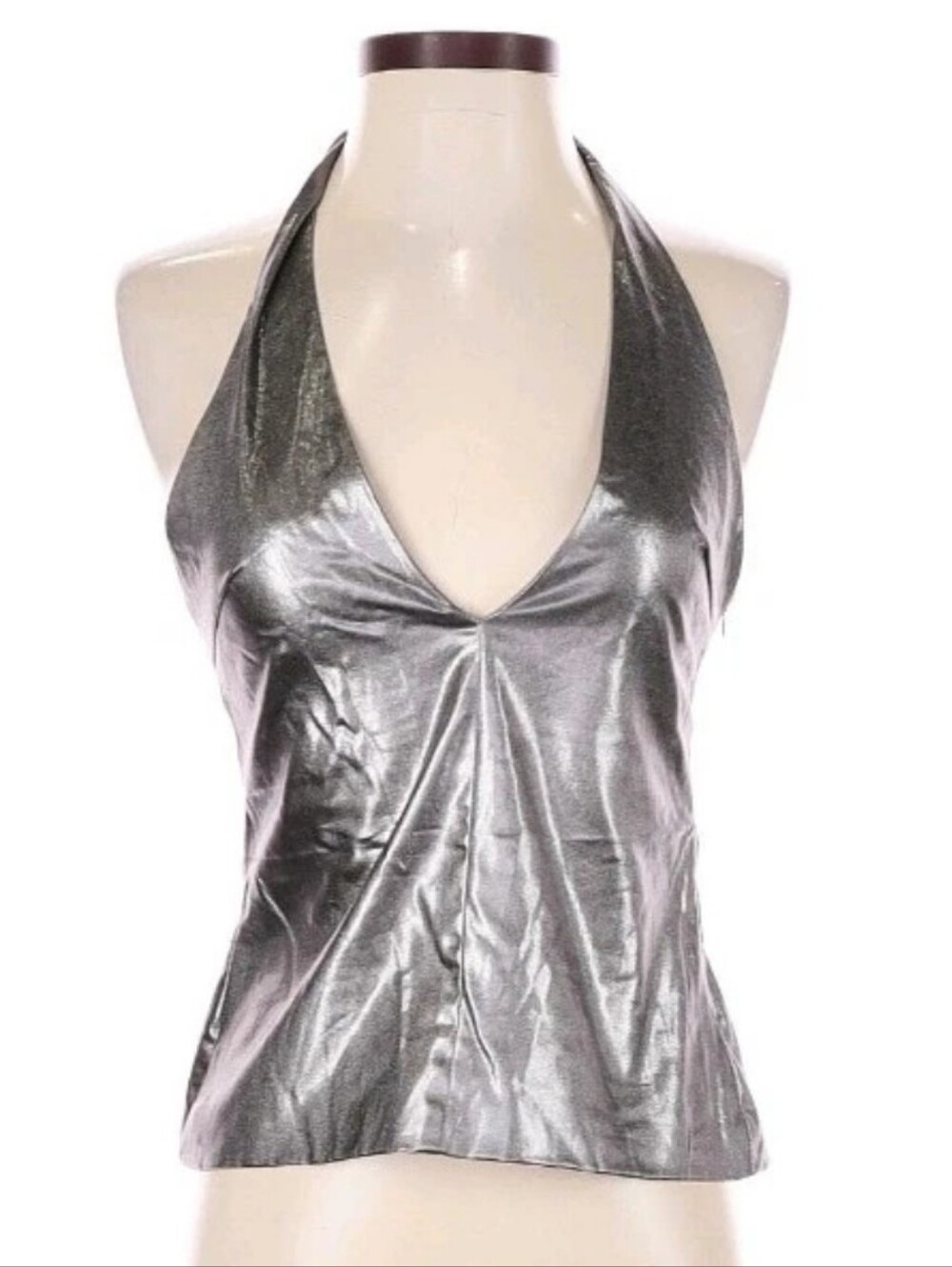 Zara Halter Metallic Sleeveless Going Out Fun Club Top